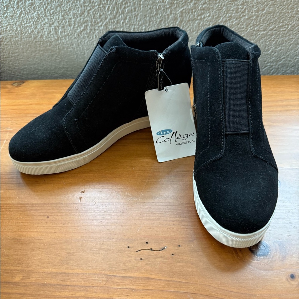 Black Suede High-Top Sneakers